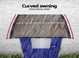 Instahut Window Door Awning 0.8mx1m Brown AWN-08X1-BR