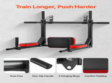Multifunctional Pull Up Bar, Wall Mounted Chin Up Bar Dip Station for Home Gym, Heavy Duty Steel V952-QTYTXSJBGSDG88IUW001V0