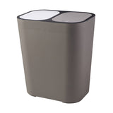 Double Recycling Trash Bin Storage Box Container Rectangle Plastic Push Button Dual Compartment For V1188-MS-227-0364