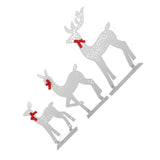 3pcs Lighted Christmasation Deer Home Warm White Light Iron LED Reindeer Family Set Tabletop V1294-YM0710-3115230130012