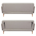 Merlin 3 Seater Sofa Futon Bed Fabric Lounge Couch - Beige V315-VOL-MERL-03