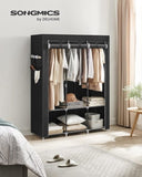 SONGMICS Clothes Wardrobe Portable Closet with Cover and 3 Hanging Rails Black V227-8498101001990