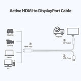 Simplecom TH201 HDMI to DisplayPort Active Converter Cable 4K@60hz USB Powered 2M V28-TH201