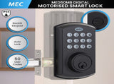 MEC Digital Motorised Smart Lock 50 User Codes Auto-Lock Backlit Keypad Matte Black MEC-MED50MB