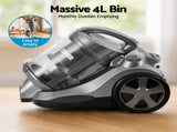 Devanti Vacuum Cleaner Bagless Canister 2000W 25kPa Powerful Suction 4L VAC-KB-8006-GY