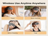 Wireless Smart Heated Eye Mask with 3-Temperature Control, Ergonomic Design Eye Relief, Ideal V1341-ZY-H72GHS4G-BLACK
