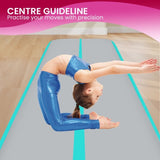 Powertrain Airtrack 20cm Thick 7m x 1m Inflatable Gymnastics Tumbling Mat Air Track - Mint Gree IFM-0701-GYGN