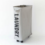 Foldable Laundry Basket Oxford Cloth Easy Install Storage Basket with Mesh Pulleys Light Gray V1294-YM0717-3112220061013