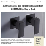 Bathroom Shower Bath Hot and Cold Square Mixer WATERMARK Certified in Black V63-847901