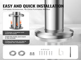 Handrails for Outdoor Steps, 70.9 in/ 180cm Length Stair Hand Rail Kit, Transitional Stainless Steel V952-BXGSLZFS180C0LCPKV0