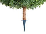Artificial Topiary Boxwood Trees with Ground Spike, 2 Set 686mm Faux Shrubs & Bushes Potted Plants, V952-DDMJCRGXJHYMXNYUV001V0