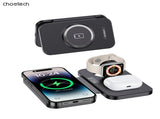 CHOETECH T616-F-BK 3in1 Magnetic Foldable Wireless Charger Black V28-ELECHOT616FBK