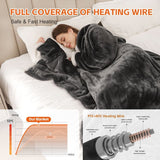 Wearable Heated Blanket Portable with Sleeves & Foot Pocket - Electric Snuggle Throw Blanket, 8 Heat V1107-742-17363