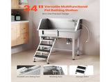 86.4 cm Dog Washing Station, Stainless Steel Pet Grooming Tub Bathtub, Professional Dog Wash Sink V952-BXGCWYG34CZJQTV6N002V0