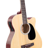 Karrera 4 String Acoustic Bass Guitar Electric Pickup 5 Band Equaliser Natural ACG43-NAT