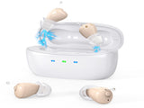 Rechargeable Behind-the-Ear Hearing Aids with Charging Case Compact Sound Amplifier for Adults & V1107-CS-BCFS605