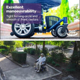 EQUIPMED Heavy Duty Electric Wheelchair, Up to 20km Range, Ultra-Comfortable, Great Turning Circle, V219-HWCELEEQ12BA