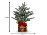 Christabelle 45cm 1.5ft Snowy Potted Christmas Tree Decorations Gift Pack Hessian Red Gold Baub 112_HZ702