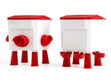 Giantz 12kg Chicken Feeder and 11L Waterer Set Large Capacity Poultry Drinker Kit FIK-FEEDER-PL-11L-RD