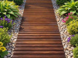 Gardeon 8FT Wooden Garden Pathway Roll-Out Straight Walkway Outdoor Backyard Charcoal Brown GD-PW-8FT-CC