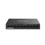 Mercusys MS110P 10-Port 10/100Mbps Desktop Switch with 8-Port PoE, Up to 250 m V1202-V2-NWMS-MS110P