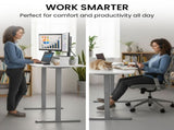 FORTIA Sit to Stand Standing Desk, 160x60cm, 72-118cm Electric Height Adjustable, White V219-ADKSSTFO6WTSB