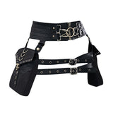 Steampunk PU Leather Waist Adjustable Waist Size with Rivet Detailing, Versatile as a Retro Leg V1232-SYB001