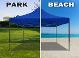 3x3m Pop Up Gazebo Outdoor Tent Folding Marquee Party Camping Market Canopy w/ Side Wall - blue V610-GAR-3X3-SI-BL