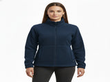 Womens Polar Fleece Full Zip Jumper Jacket Winter Warm in Navy Blue V563-PFFZW49-10
