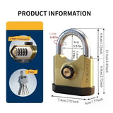 Heavy-duty metal padlock with 3 keys, dual-open design , suitable for V1232-SKS-001