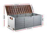 Gardeon Outdoor Storage Box 290L Lockable Organiser Garden Deck Shed Tool Brown OSB-290L-BB