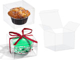 100Pack 3x3x3 Inch Clear Boxes for Hot Chocolate Bomb, Small Gifts, Bakery, Strawberries, Cupcake, V1258-DP02-C-2986