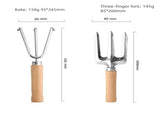 9-Piece Gardening Tool Set - Heavy Duty Stainless Steel with Beechwood Handles - Complete Garden Kit V888-ELOSUNG48911