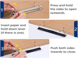 5 pieces D-shaped metal clip ring binder mechanism - set of 2 ring binders for papers, textbook, V1189-WXFBOL-142-1