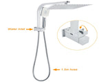 WELS Square Large 12" Shower Head 3 Mode Handheld Diverter Wall Arm 2in1 Set Taps V1233-A702ROHS002M4CKSS112CPF0272A