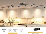 Black Track Lighting Fixture Ceiling, LED Flexible Track Lights with Swing Arm, 8-Light Directional V1171-CX-TK8USGU10B
