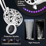 Shower Head 82 Functions Handheld Shower Nozzle with High Pressure Water Jet and Detachable Hose, V1189-LC-LY-00088
