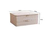 SOGA 2X Beige Large Portable Double Zipper Storage Box Moisture Proof Clothes Basket Foldable Home SBOX024X2