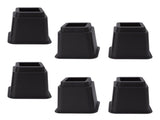 6pcs Bed Risers 5in High Quadrate Trapezoidal Ergonomic Plastic Black Furniture Risers Blocks for V1294-YM0716-3114220062911