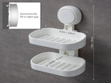 2 Pack Soap Dish Suction Cup Soap Holder, Double Layer Strong Sponge Holder for Shower, Bathroom, V1189-LC-AMZ-00270