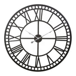 Artiss 60cm Wall Clock Large Roman Numerals Metal Black WC-IRON-191060-BK