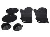 6Pcs/Set Oven Mitts Hand Clip Pot Holder Silicone Heat Insulation Gloves Insulation Mat V1294-YM0901-3118210144311