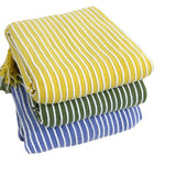 Yellow Cozy Knit Throw Blanket with Fringe - Stylish Striped Bed End Cover, 127x220CM V888-ELOSUNG20351
