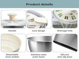 Stainless Steel Salad Spinner with Lid & Drain Basin Frame V1263-JX-5407