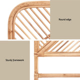 Artiss Bed Headboard Queen Bedhead Rattan - FRED Pine BED-HEAD-C-FRED-Q-WD
