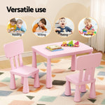 1 Keezi Kids Table and 2 Chairs Set Pink KTC-V-SQA-PL-PK