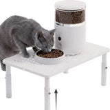 Adjustable Pet Feeder Stand for Cats and Small Dogs Elevated Raised Bowl Holder with 3-Level V1341-ZY-P9GEW8GA-WHITE