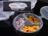 30Pcs 3 Compartment Condiment with Lids, 5oz Disposable Sauce Cups Small Plastic Snack V1369-AZ3-W-15743