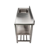 Freestanding Stainless Steel Kitchen Sink 120x50x79cm Commercial Utility Wash Basin V63-952871