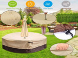 Round Patio Furniture Cover with Umbrella Hole Waterproof 4-Season Protector for Garden, Balcony V1107-CS-HWZYZ2